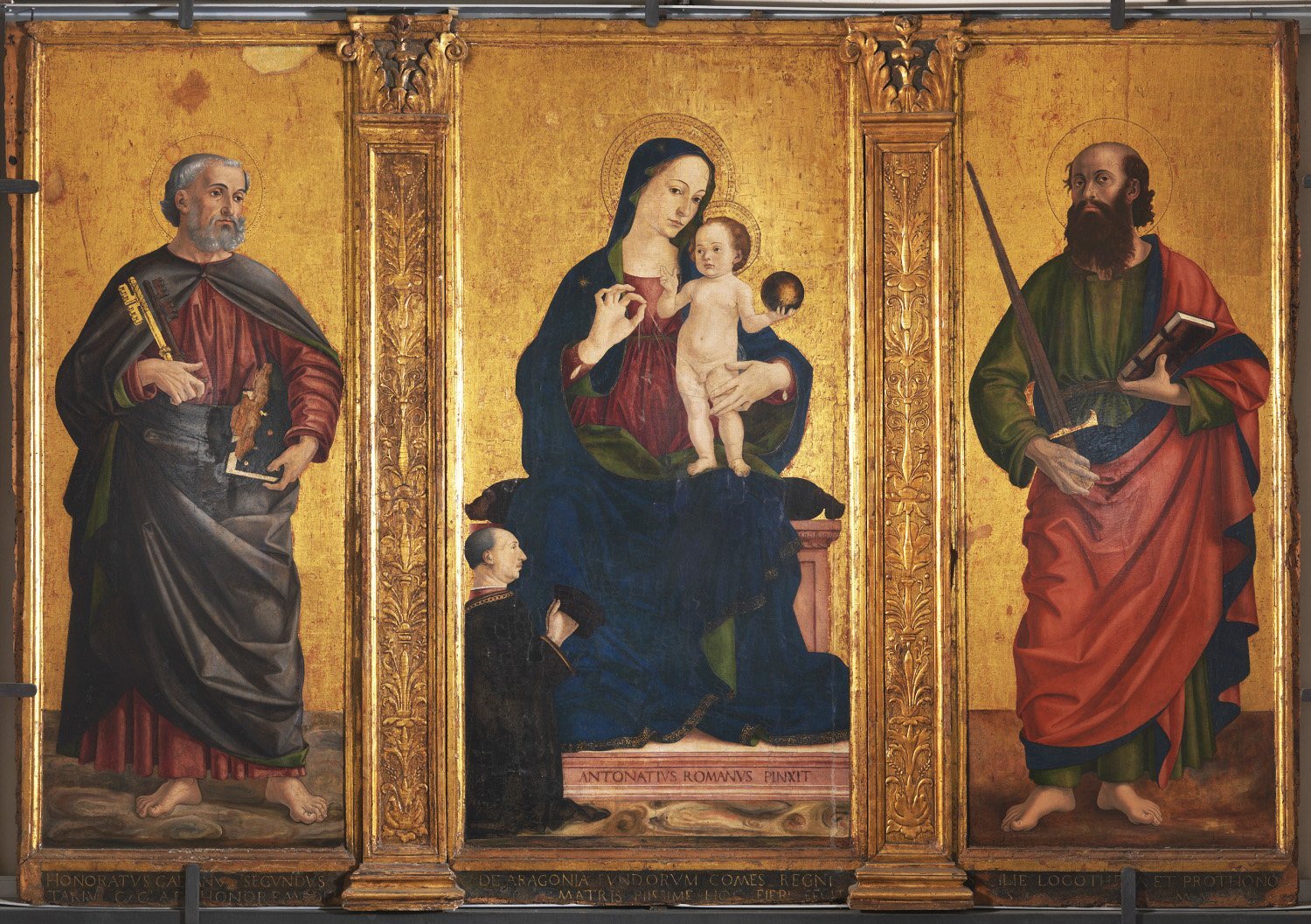 Antoniazzo Romano, “Madonna and Child with Saints Pietro e Paolo and Onorato Caetani”, Fondi, Church of San Pietro