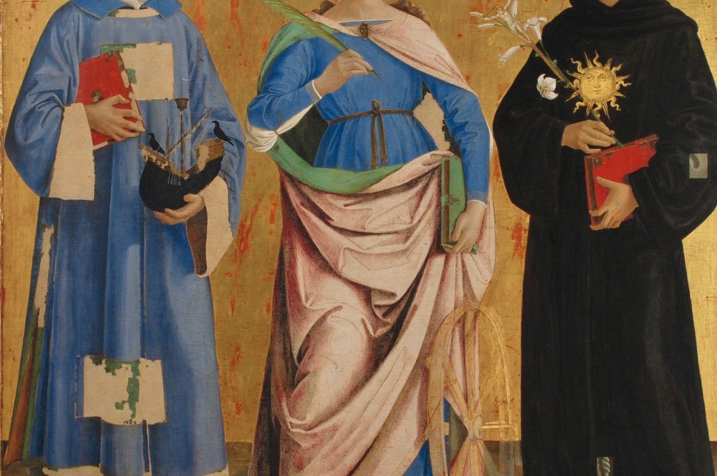 Antoniazzo Romano, “Saint Vincenzo, Saint Caterina, Saint Antonio da Padova”, detail, Montefalco, Museo di San Francesco