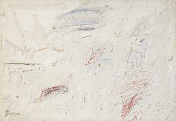 Cy Twombly (Lexington, Virginia, 1928–2011, Rome) “Untitled”, 1959 Oil paint, wax crayon, and lead pencil on canvas 97.5 x 136.5 cm Collection of Mr. and Mrs. J. Tomilson Hill ©Cy Twombly Foundation Photo: Michael Bodycomb