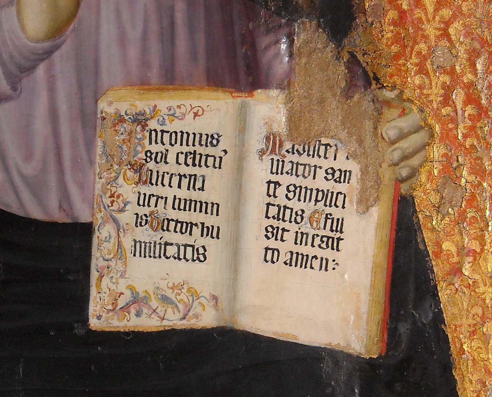 Niccolò di Tommaso (second half of XIV century), "Saint Antony Abbot", detail, (1371), Naples, Capodimonte Museum