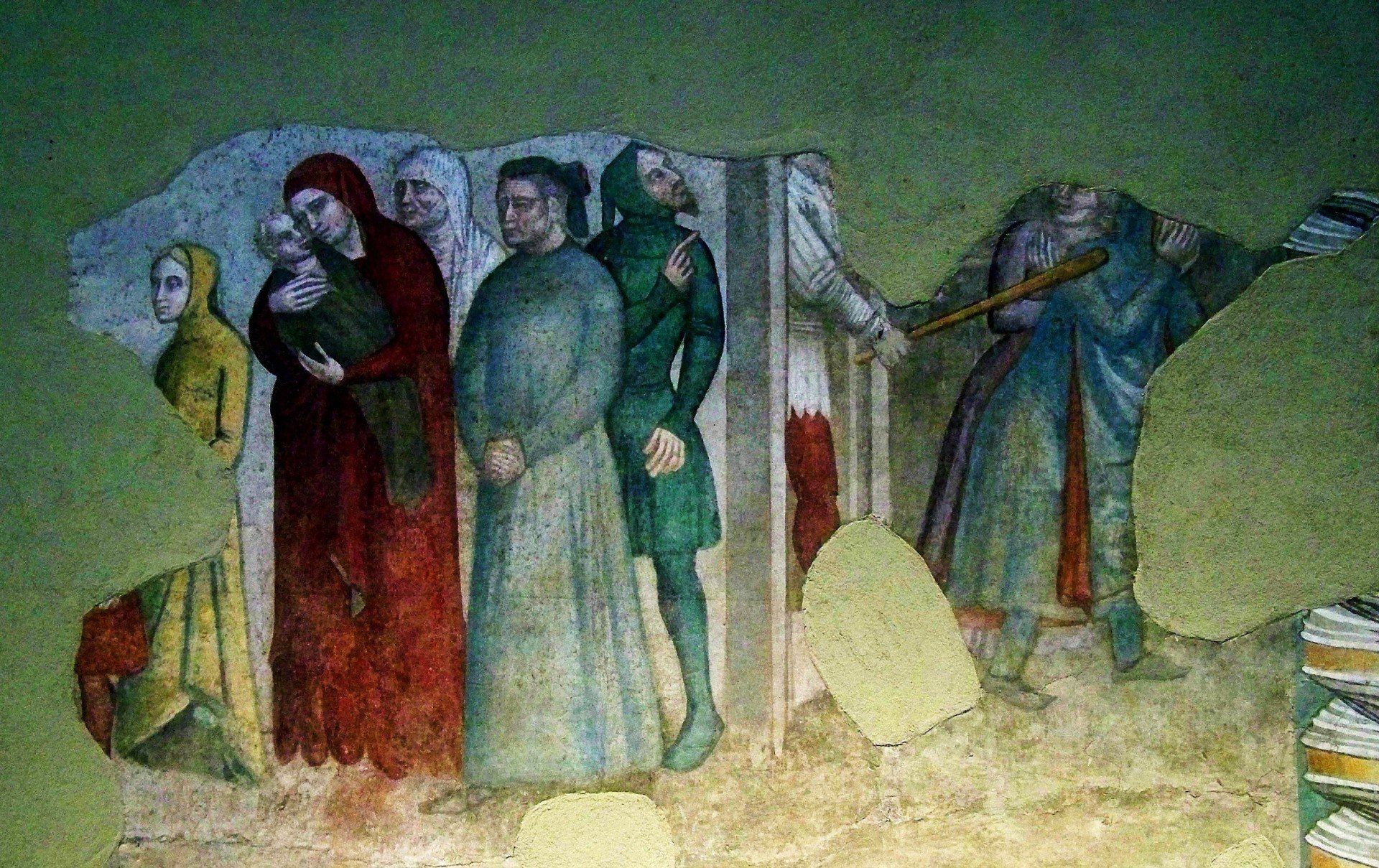 Niccolò di Tommaso (second half of XIV century), fragments of frescoes from the castle of Balzo, now in the museum of Castel Nuovo, Naples