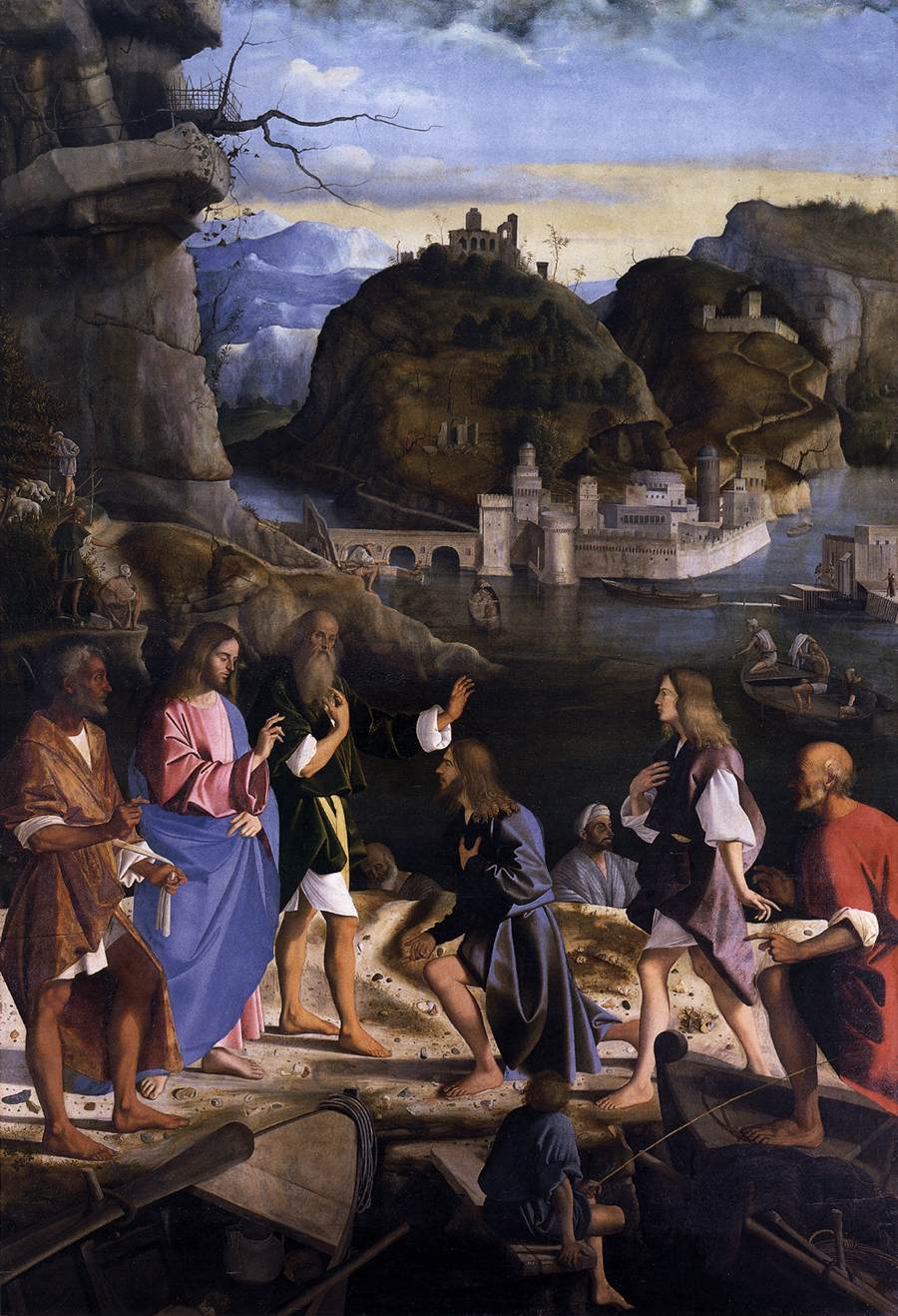 Marco Basaiti (1470/75 - 1530), “The calling of the sons of Zebedee”, oil on canvas, Venice, Gallerie dell’Accademia