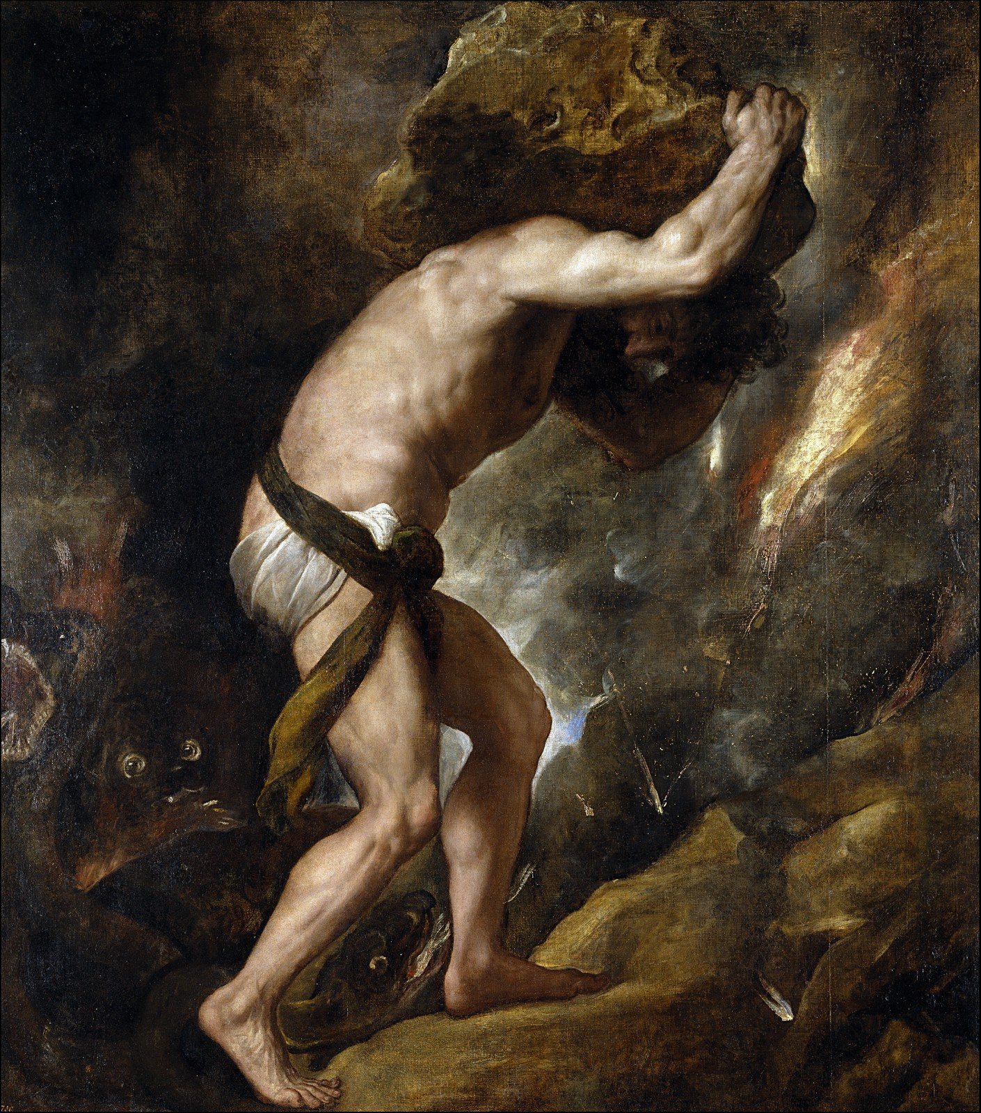 “Sisyphus”, Titian, Oil on canvas, 237 x 216 cm, Madrid, Museo Nacional del Prado