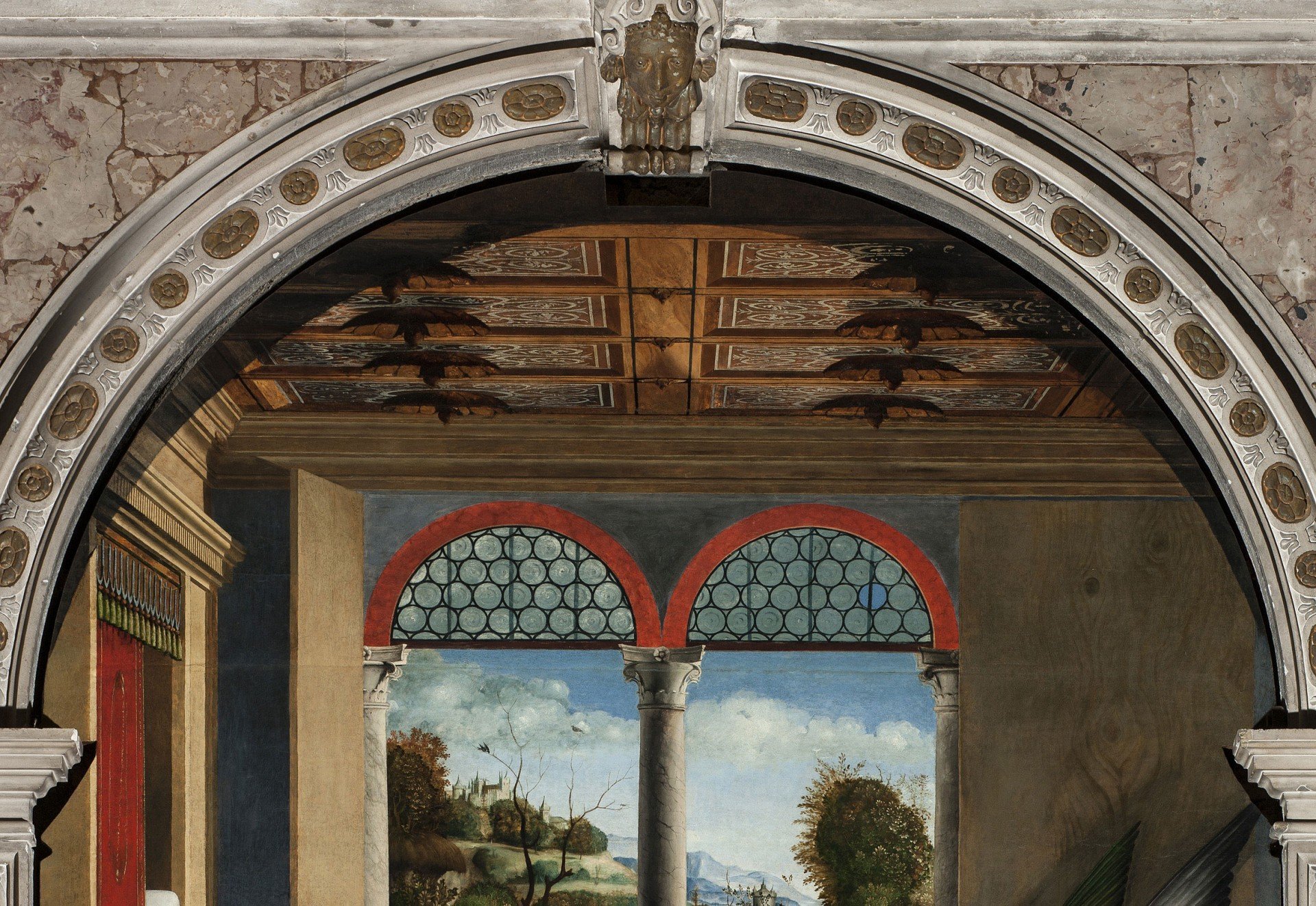 “Annunciation”, detail, Andrea Previtali, early XVI century, Meschio, Vittorio Veneto, Treviso, Church of santa Maria Annunziata