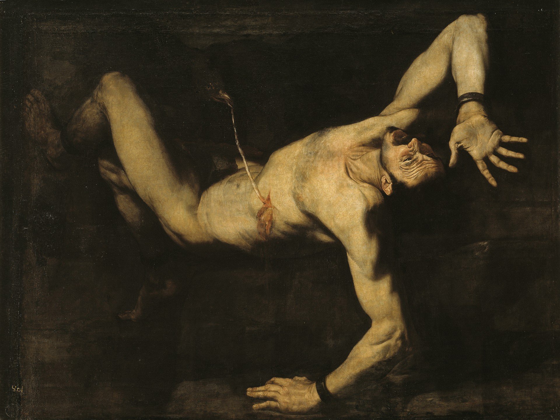 “Tityus”, José de Ribera, Oil on canvas, 227 x 301 cm, 1632 Madrid, Museo Nacional del Prado