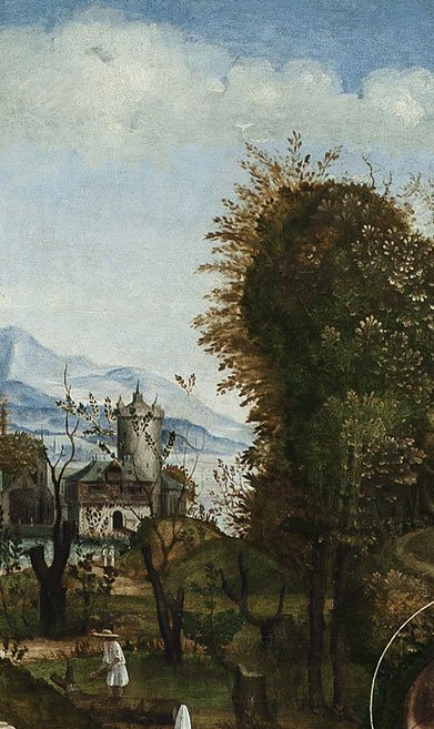 “Annunciation”, detail, Andrea Previtali, early XVI century, Meschio, Vittorio Veneto, Treviso, Church of santa Maria Annunziata