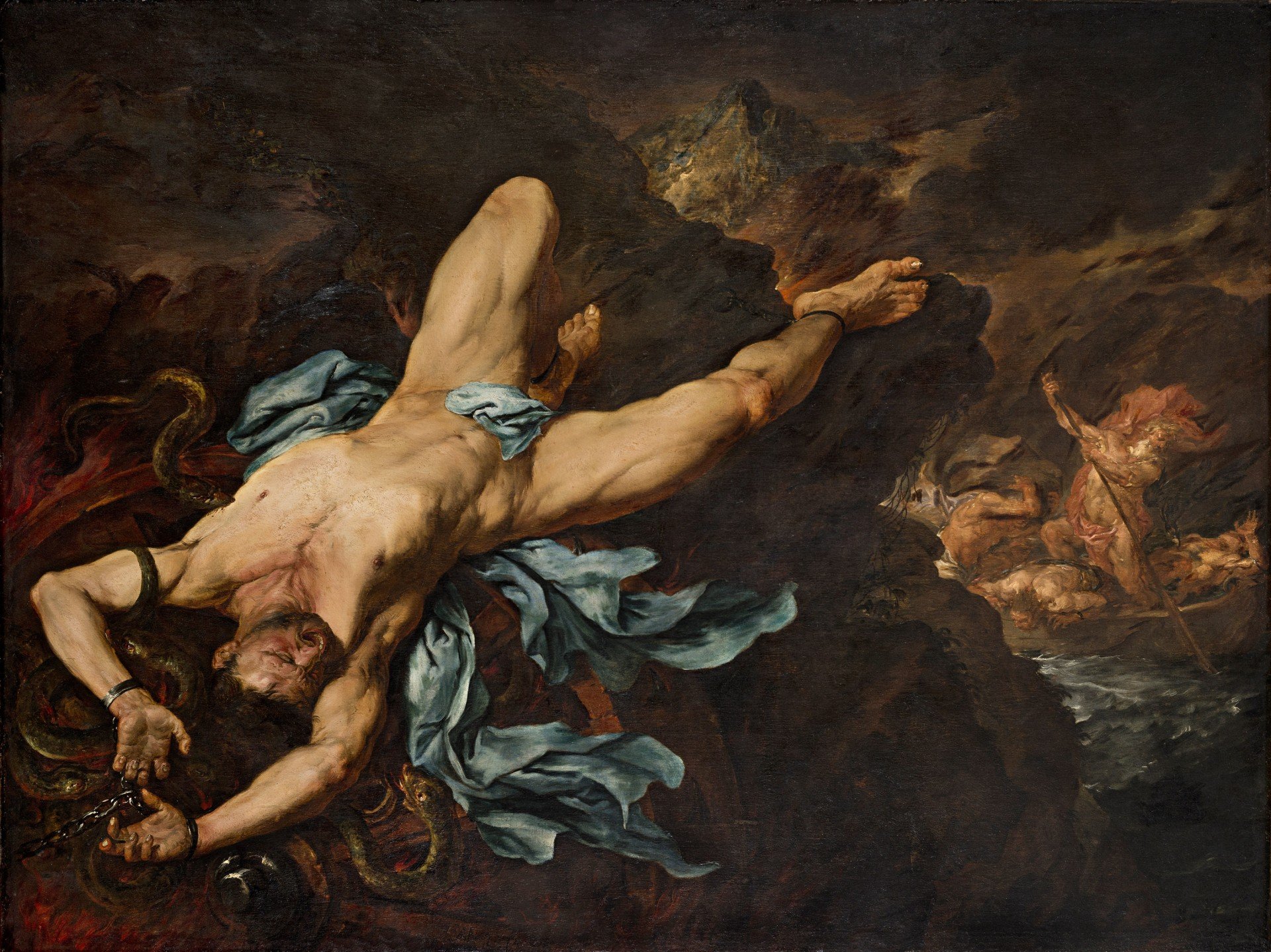 “Ixion”, Giovanni Battista Langetti, Oil on canvas, 193.6 x 258.4 cm, Puerto Rico, Museo de Arte de Ponce