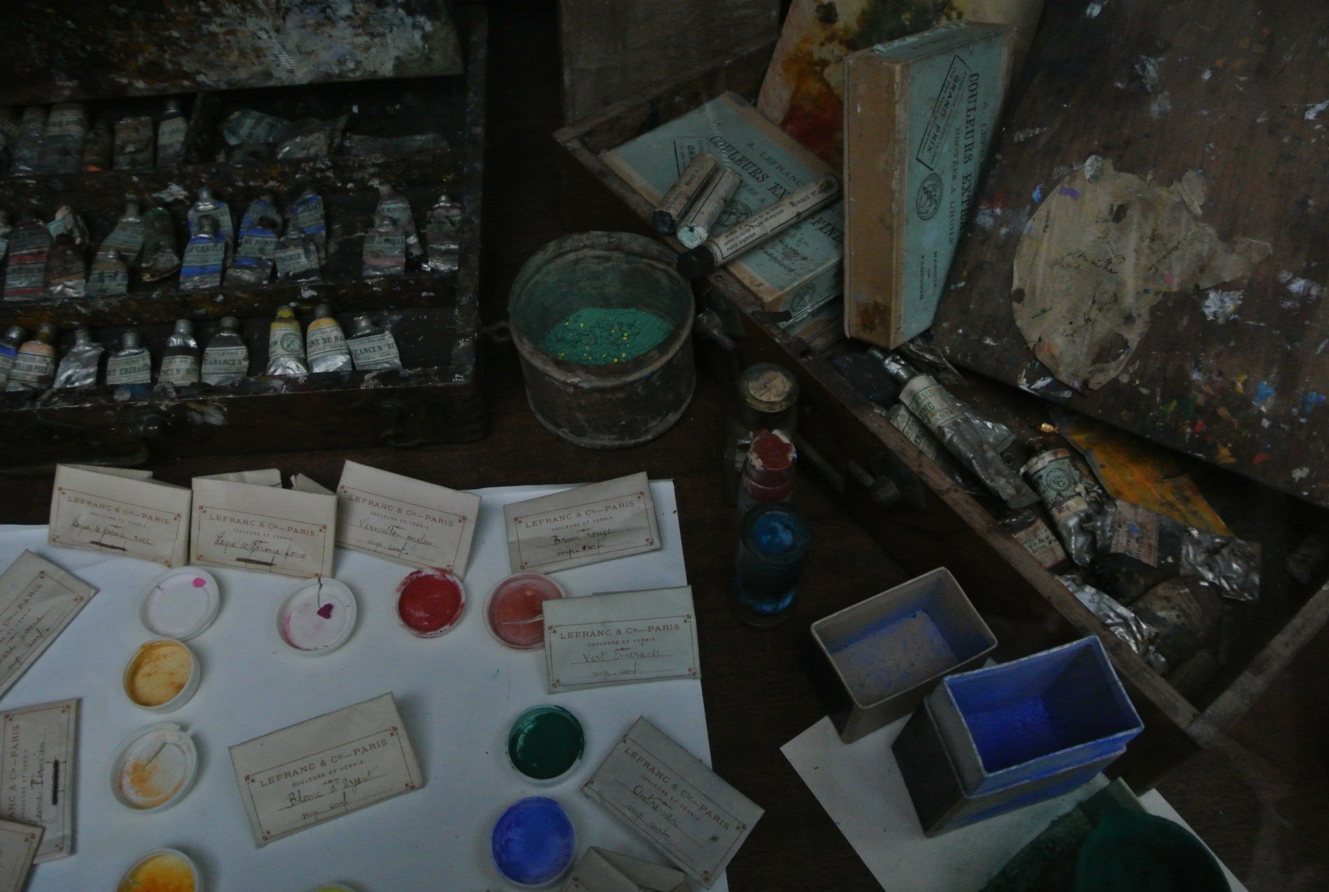 Tools and colours, Giuseppe Pellizza da Volpedo's studio, Volpedo, Italy.
