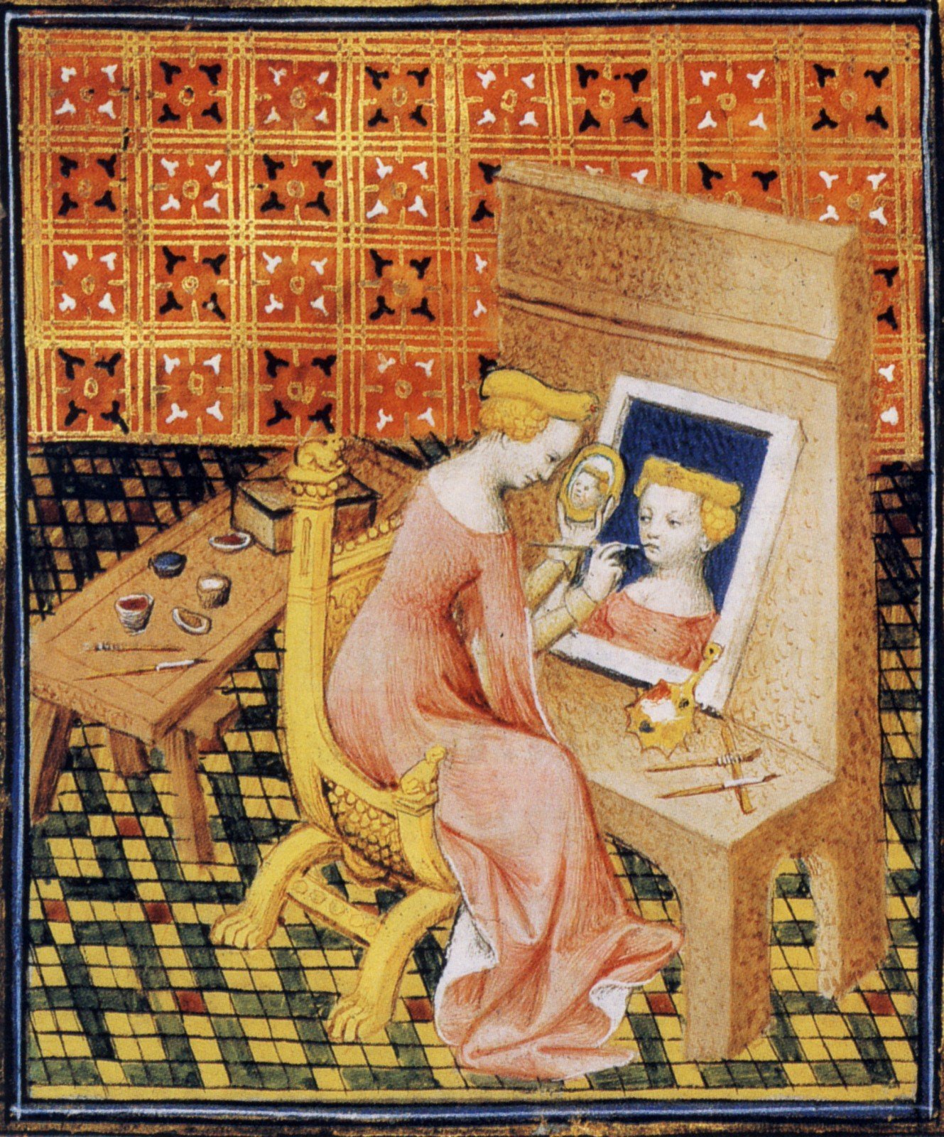 15th century illustration from Giovanni Boccaccio's "De Mulieribus Claris". In the collection of the Bibliothèque nationale de France