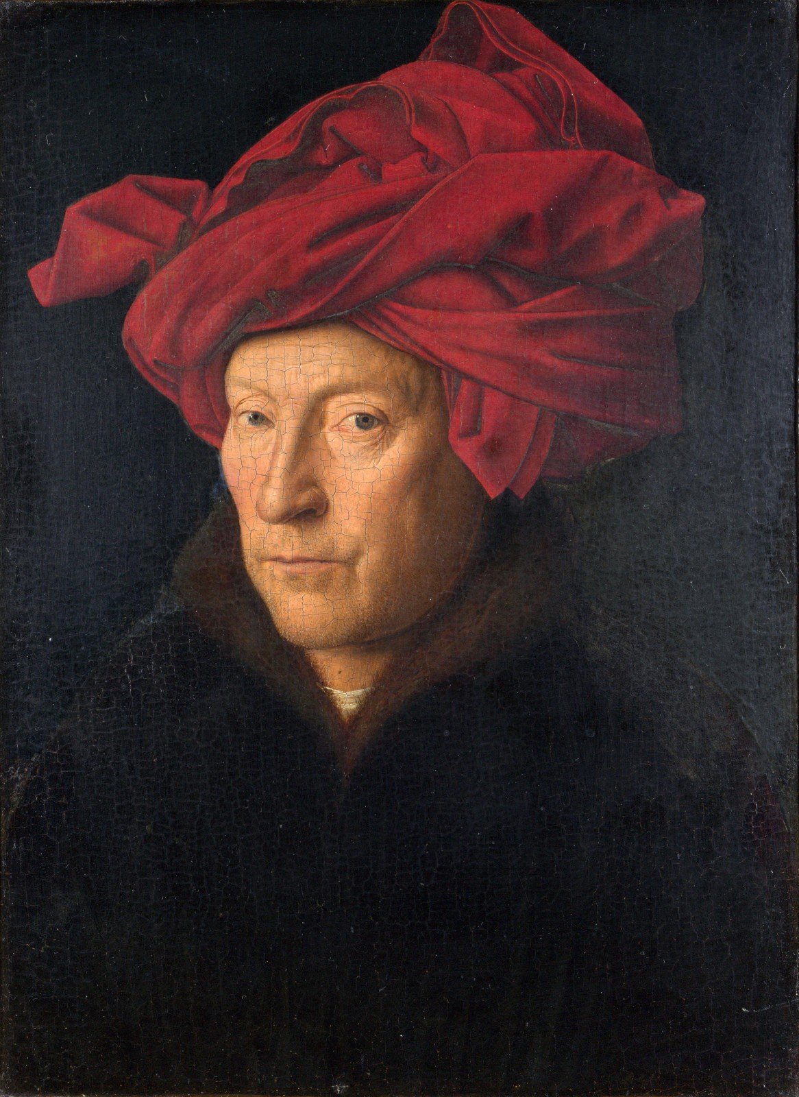 Jan van Eyck "Portrait of man with red turban (self-portrait?)", 1433, Londra, National Gallery