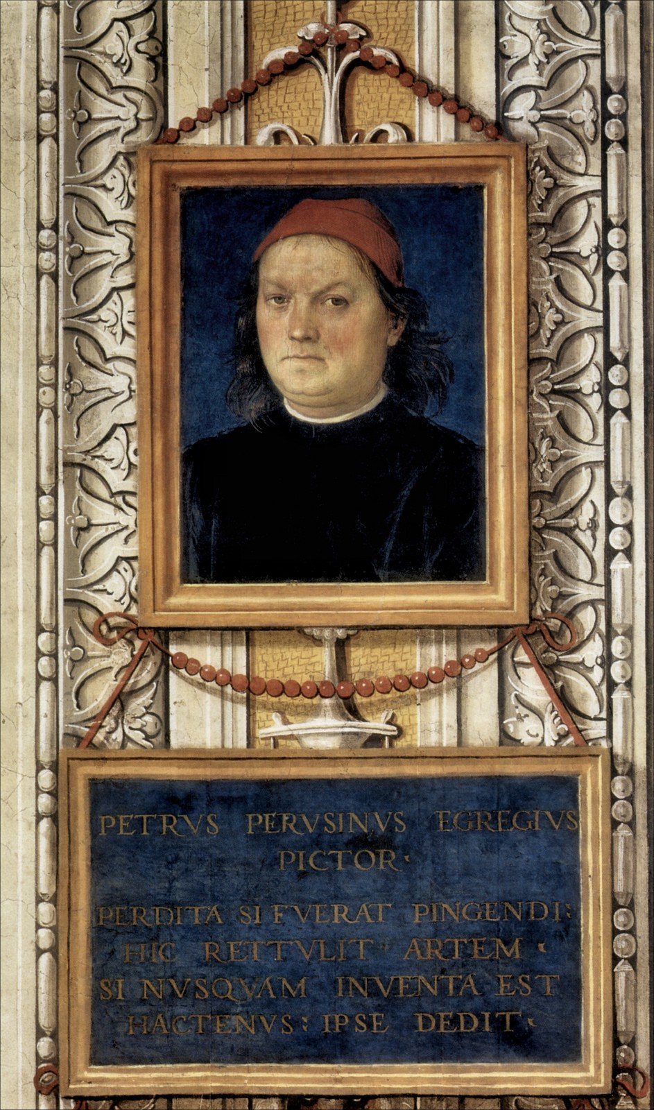 Perugino, "Self portrait", 1496-1500, fresco, Collegio del Cambio, Perugia