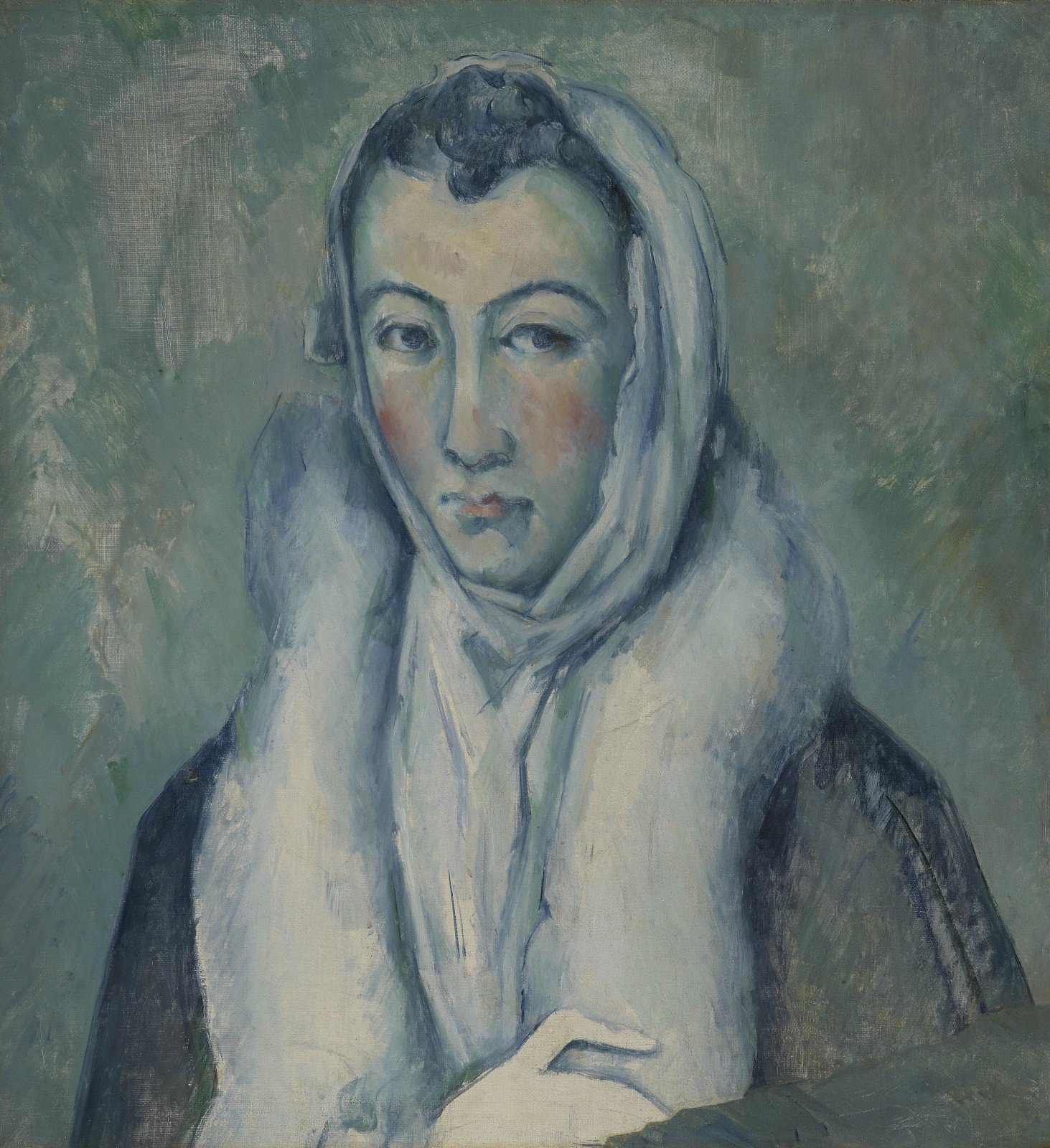 "Lady in a Fur Wrap after El Greco", Paul Cézanne, Oil on canvas, 53 x 49 cm 1885 - 1886 London, Private Collection