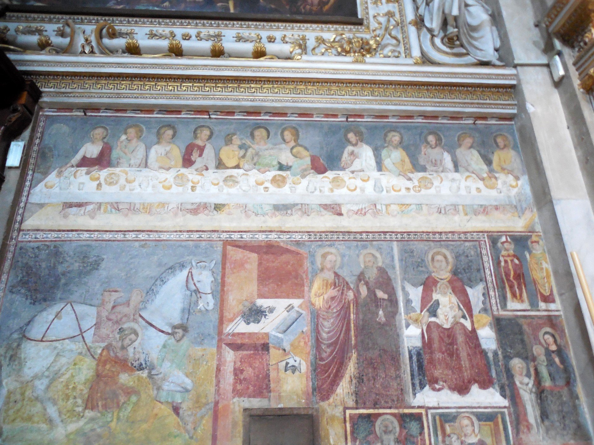 Bergamo, Basilica di Santa Maria Maggiore . Frescoes depicting the Last Supper and Stories of St. Eligius, XIV century
