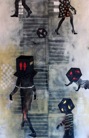  David Thuku, Untitled 1. Mixed Media Collage, 113 x 175 cm. Courtesy Red Hill Art Gallery.