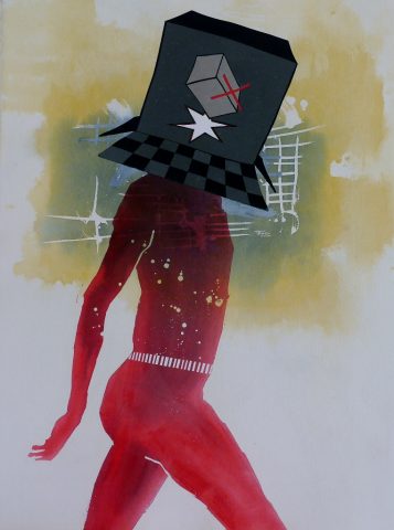  David Thuku, Untitled 13. Mixed Media Collage, 57 x 78 cm. Courtesy Red Hill Art Gallery.