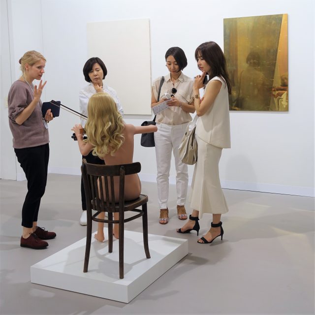 Art collectors at Art Basel, Basel, 2018.