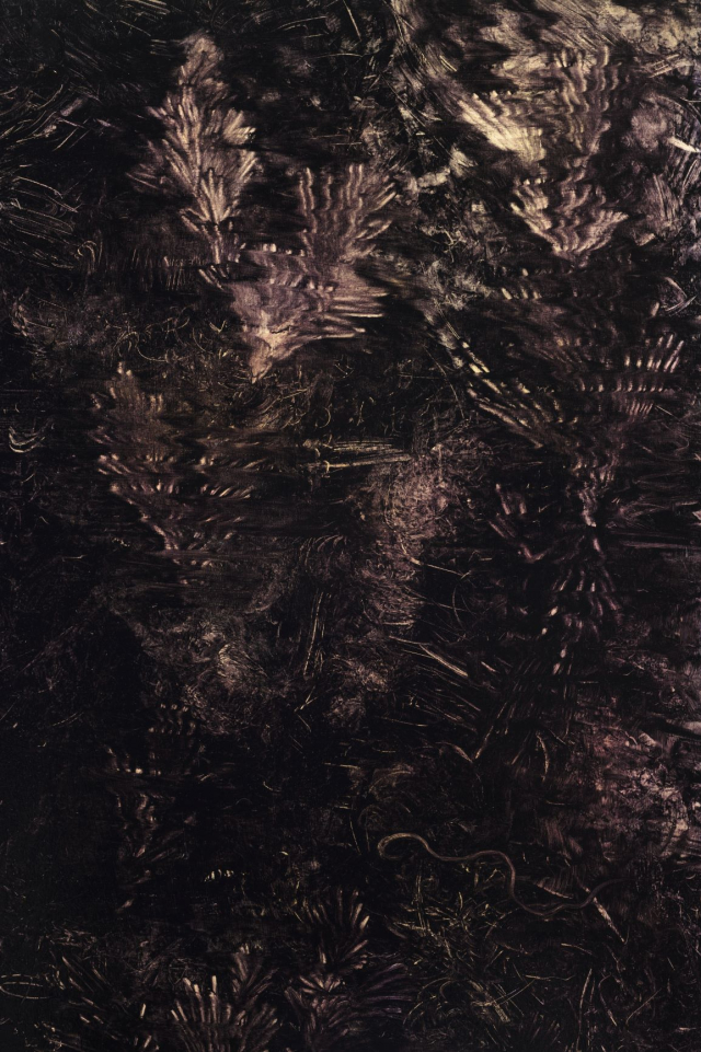 Cleo Fariselli, Paesaggio acquatico con bisce, 2019, oil on wooden board, 120 x 90 (unframed) photo: Silvia Mangosio and Luca Vianello