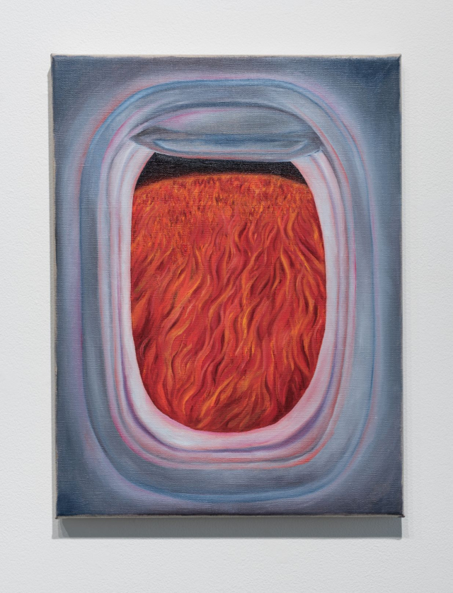 Srijon Chowdhury, Airplane, 2018; oil on linen, cm. 40,6 x 30,5 Collection Nerina Ciaccia & Antoine Levi, Paris.