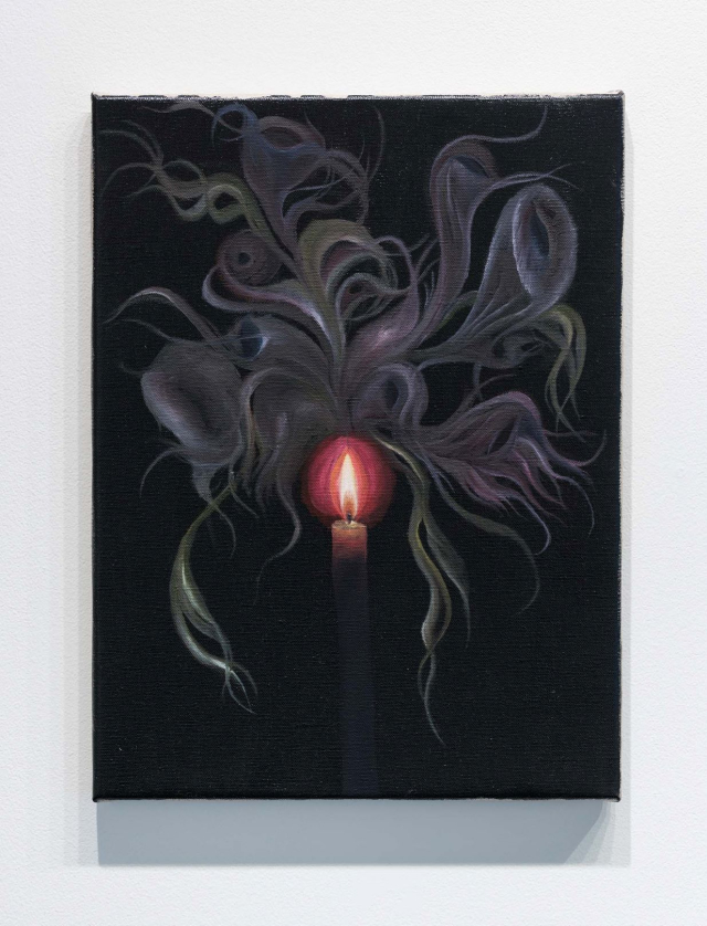 Srijon Chowdhury, Candle, 2018; oil on linen, 16x12 inches. Courtesy of the artist.