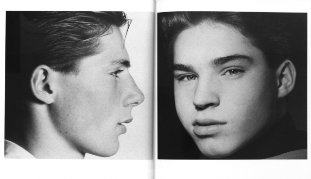 Book spread from Walter Pfeiffer, Das Auge, die Gedanken, unentwegt wandernd, 1986, Edition Patrick Frey.