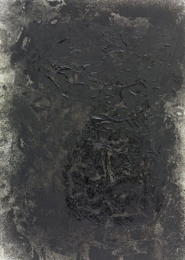 Georg Baselitz L. Fontana, 2018. Oil on canvas, 60 5/8 x 42 15/16 inches (154 x 109 cm). © Georg Baselitz. Photo: Jochen Littkemann. Courtesy Gagosian.