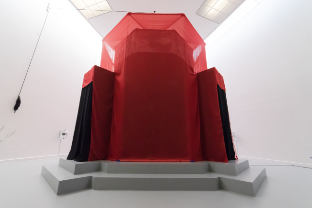 “Tower of Winds and Vulture” at Wind Egg exhibition at MuHKA, Haseeb Ahmed 2018.