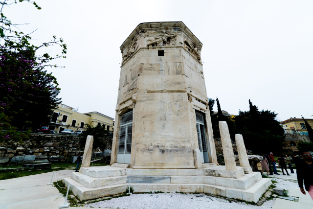 “Tower of Winds and Vulture” at Wind Egg exhibition at MuHKA, Haseeb Ahmed 2018.Tower of the Winds, Athens Greece, photographed by Haseeb Ahmed.