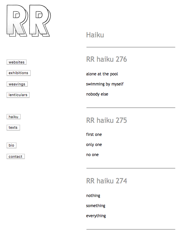 The website of Rafaël Rozendaal (accessed April 2020).
