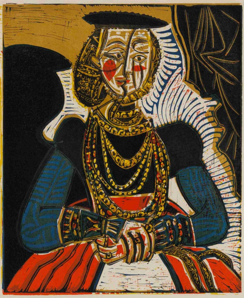 Picasso. Ritratto di una donna (di Cranach Jr.) lineografia 1958 New York museum of modern art (Moma), N Y jpg