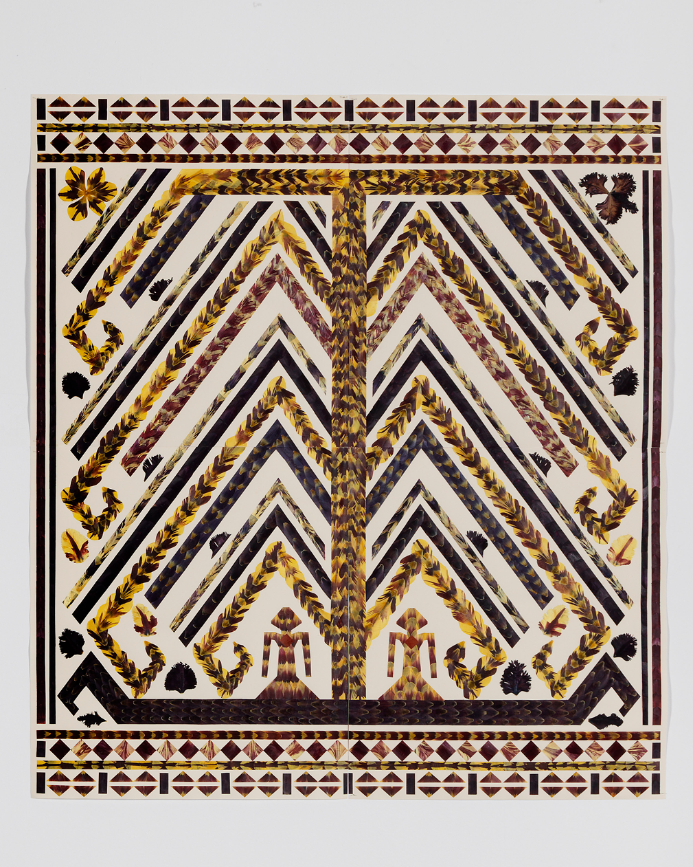 Jennifer Tee, Tampan Tree of Life, tulip petals collage on paper, 2016.